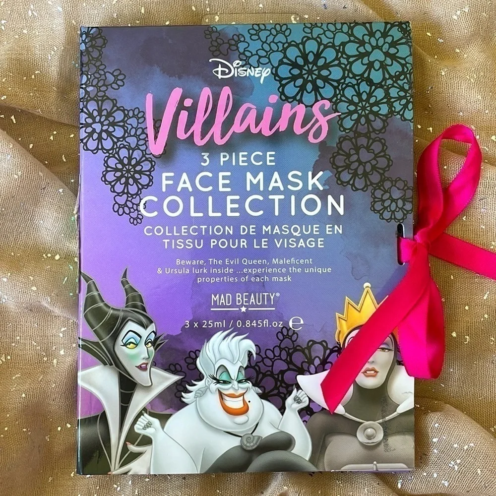 Brand New Mad Beauty Disney Villains 3 Piece Face Mask Collection